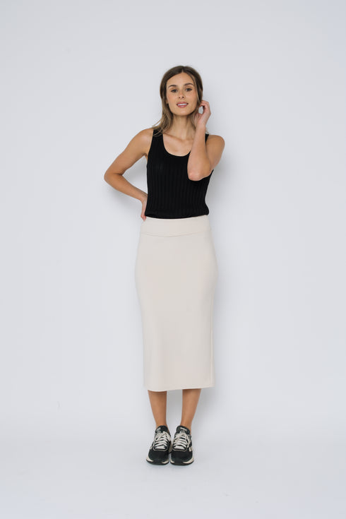 Erin-Luxe Fleece Midi Skirt